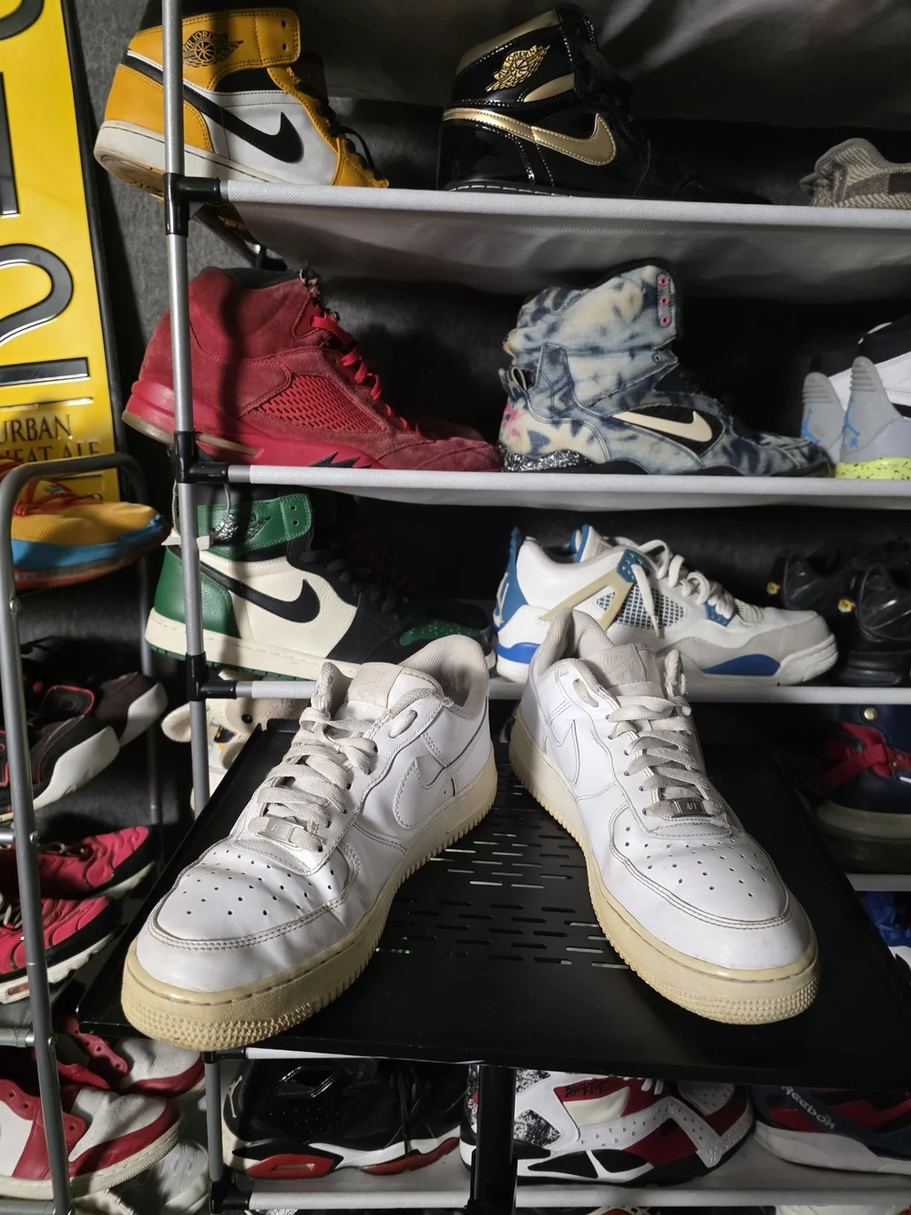 🔥 Nike Men’s AF1 Air Force One White Leather Low-Top Sneakers Men Size 9.5